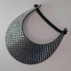 Sparkly Sequin Women No Pinch Foam Sun Visor Hats, Black with Silver